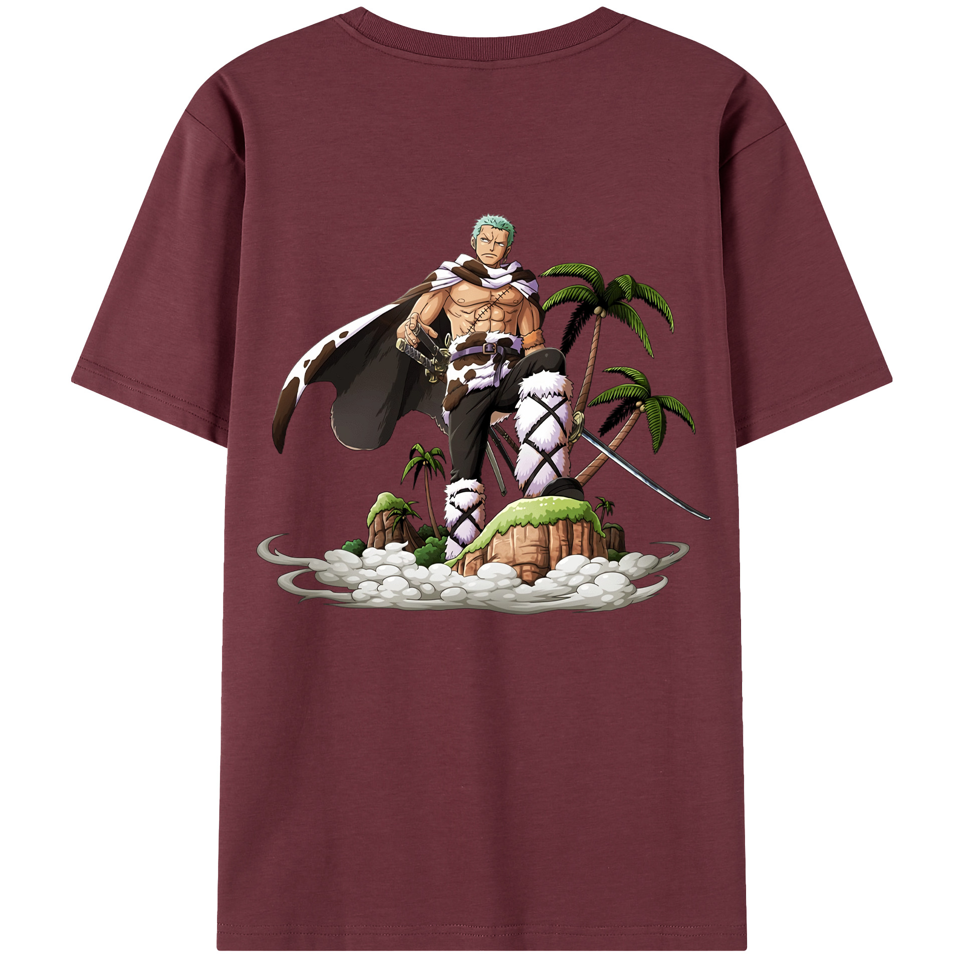 ワンピース ロロノア・ゾロ ONE PIECE Roronoa Zoro 綿100％半袖Tシャツ（背面プリント）